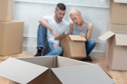 Professional movers loading a truck